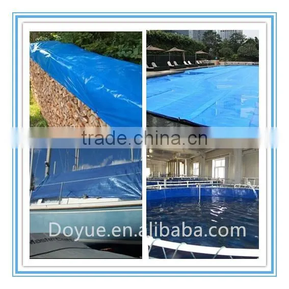 China supplier waterproof blue poly reinforced plastic eyelets cross laminated tarpaulin for pool cover