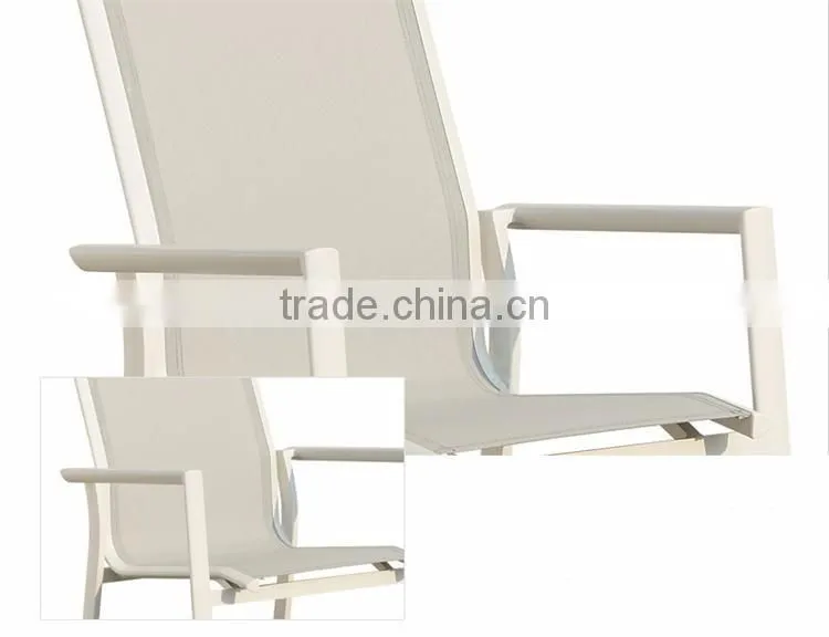 Aluminum Furniture Extendable Table And Mesh Chair