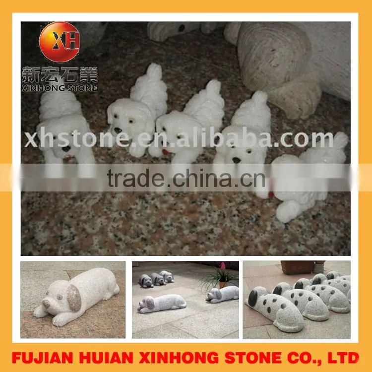 Life size Tummy sleeping foo dog stone statue for yard decoration