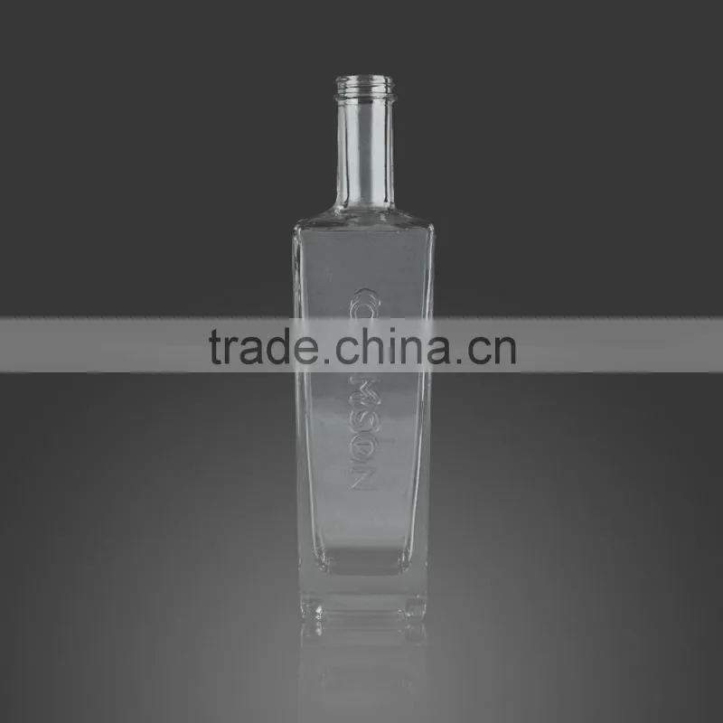 750ml Empty Crystal Clear Glass Wine Bottle, Hot Sale High Quality Vodka Bottle