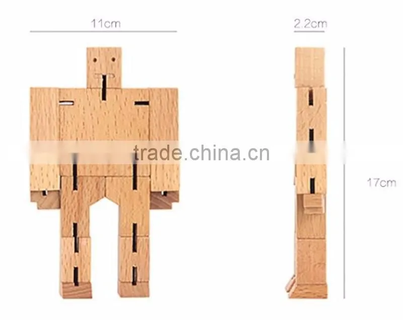 Blocks of wood cube robot Children's creative puzzle toys Amazing shape cube puzzle