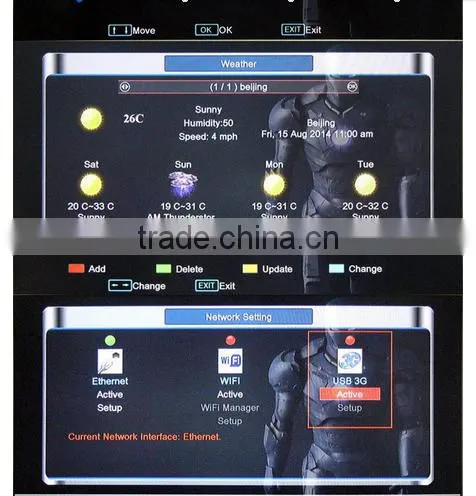 Hot selling Original Openbox V8S Satellite Receiver V8 With UK TP Support 2xUSB WiFi WEB TV Weater Forecast