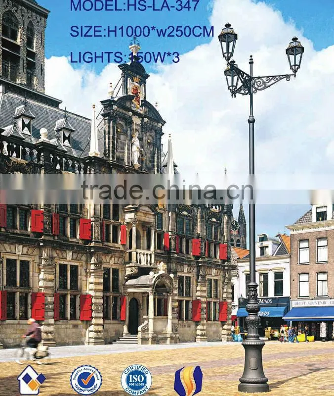 Outdoor decorative cast iron street lighting pole/lamp post made in Botou