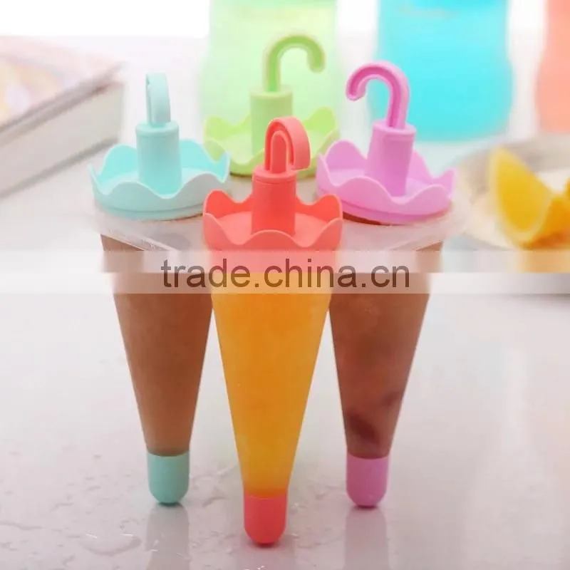 Umbrella Shape Pop Lolly PP Plastic Popsicle Ice Cooler Mold