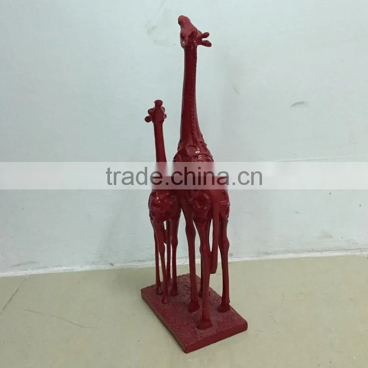 Polyresin giraffe sculpture statue