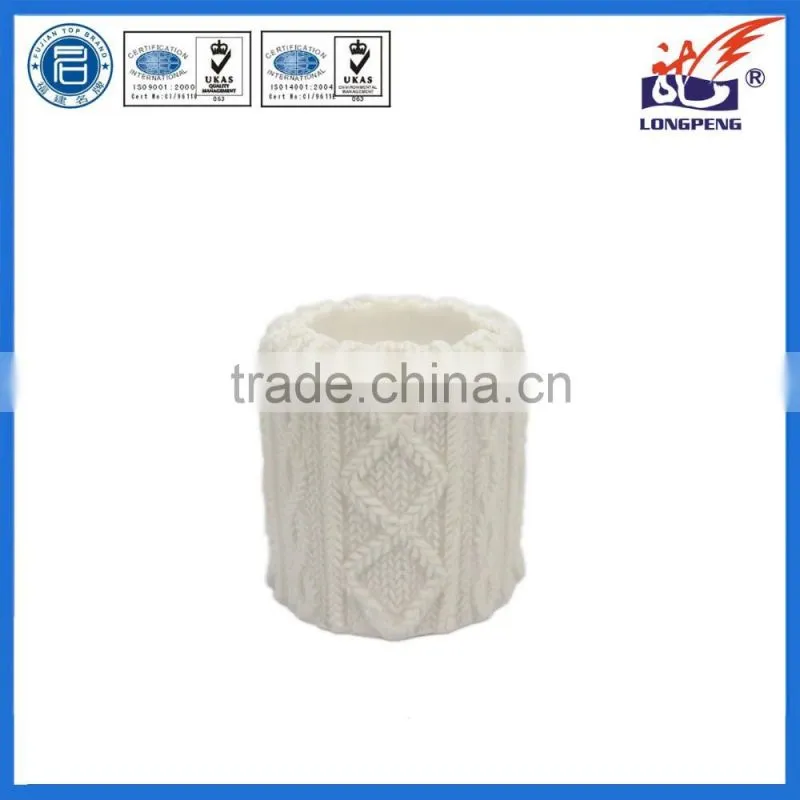 Eco-Friendly Elegant White Table Pillar Candle Holders,Ceramic Tealight Candle Holders