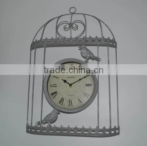 Metal birdcage wall clock