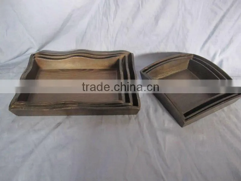 black small wooden tray food serving tray wholesale