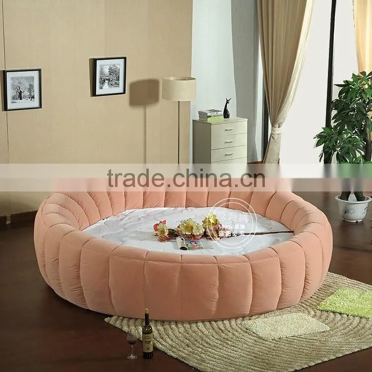 MMD03 sweet pink & blue pumpkin round bed can be customized 2016 alibaba new classic children kids baby furniture