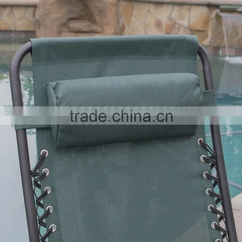 2 Pack Metal Pool Folding Green Anti Gravity Chair with Cup Holder
