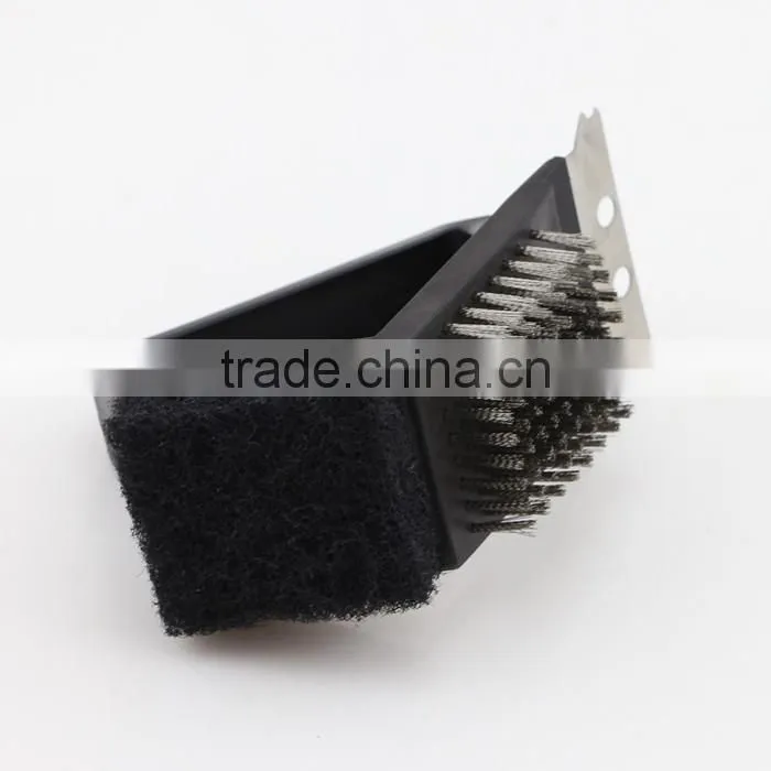 Not Coated Mini BBQ Grill Brush with Scraper