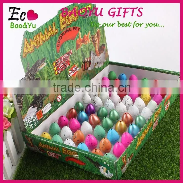 60pcs/box Hot Sale Children Educational Toy Animal Hatching Dinosaur Eggs Toy Growing Fracture Water Eggs