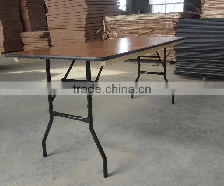 high quality banquet wood folding table with PVC table edge for sale