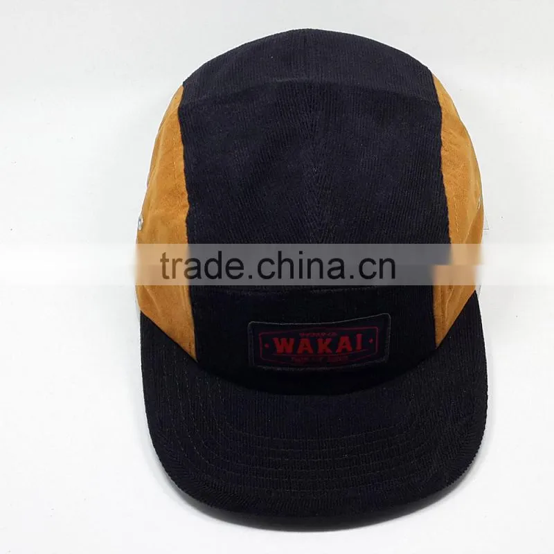 2015 hot 5 panels Snapback Flat Brim Custom corduroy caps and hats