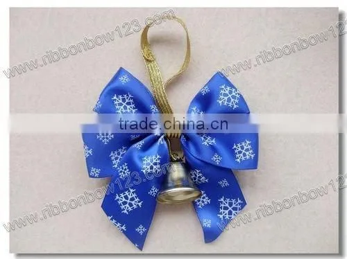printed pet bow with small bell
