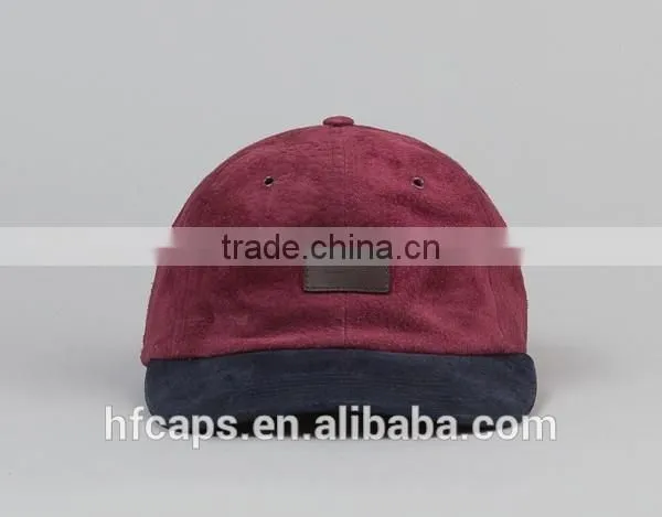 6 panel suede baseball cap custom