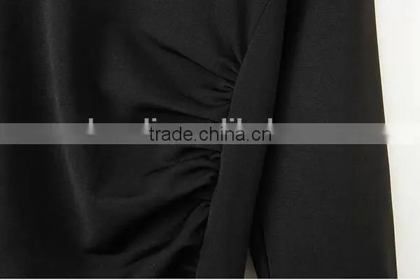 HD-D246 quarter sleeve midi plain bodycon pencil dress/OEM ladies dress/factory new design