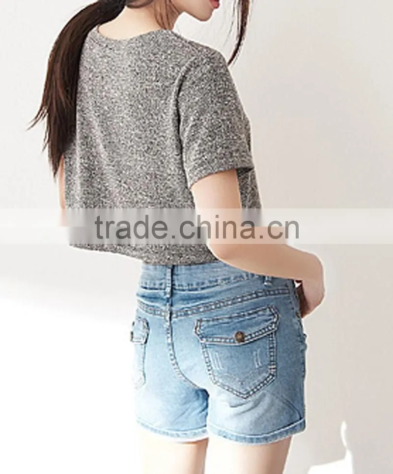 2016 summer new fashion china factory crop top ladies t shirt