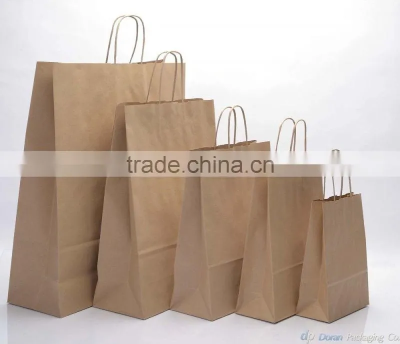 Brown Kraft Paper Bags with twisted paper handles