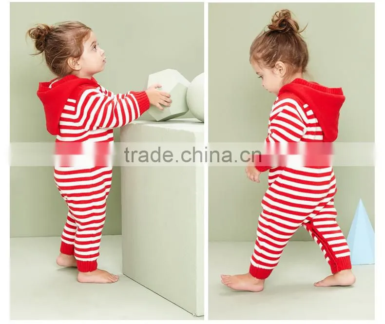 top selling baby kids warm winter fleece knitted hooded cotton romper
