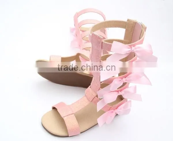 Hot selling summer roman sandal fanshion genuine leather shoes