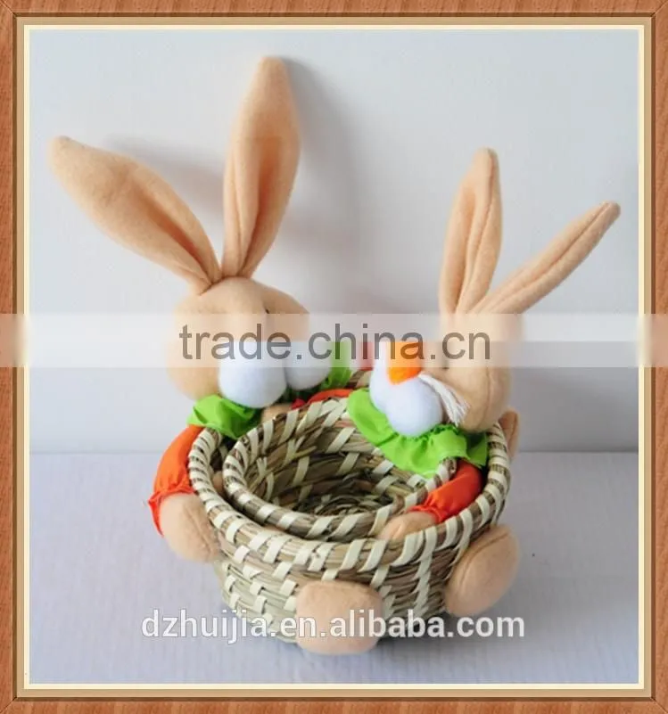 Small grass handmade Easter rabbit gift baskets