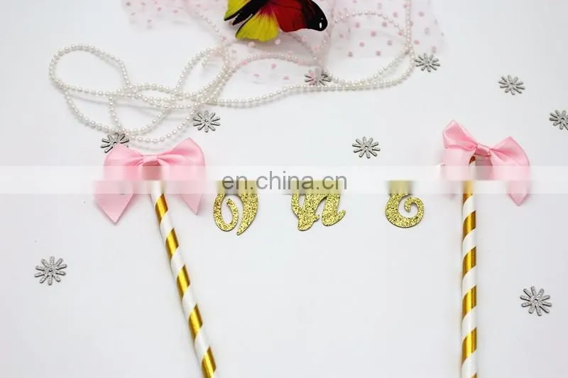 Newest One with Bow Baby Girl/Boy Birthday Paper Cake Bunting