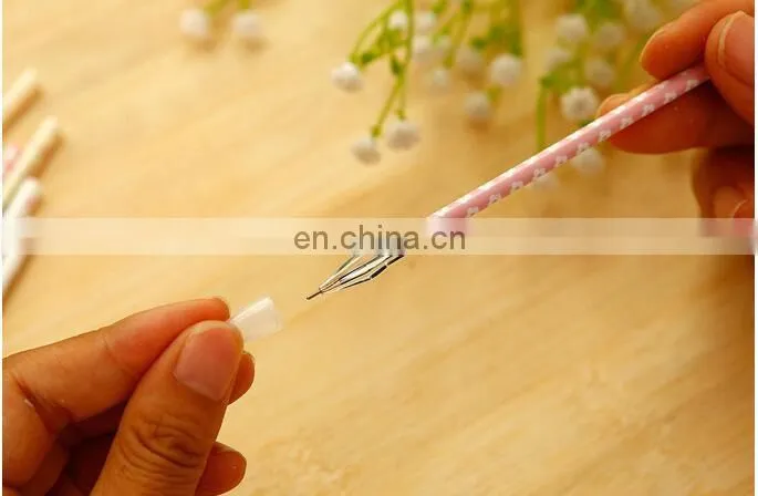 Creative Stationery Black Gel Pen Diamond Head Refills For 0.38mm Office Supplies flower printed gel pen refill