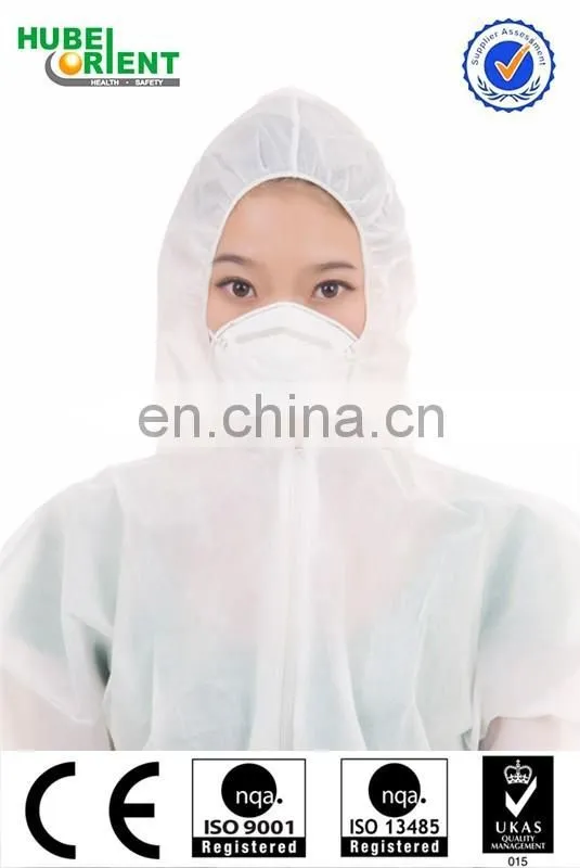 Disposable non-woven PP coverall with elastic wrists