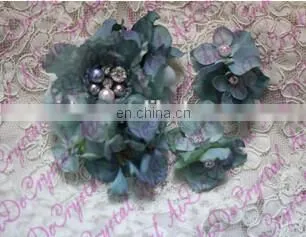 Aidocrystal handmade artificial hair flower with pealrs rhinestone bridal hair comb accessories