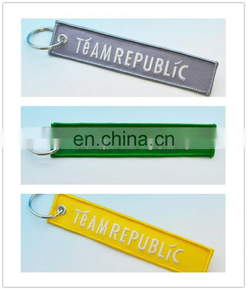 Wholesale cheap customized embroidery keychain china