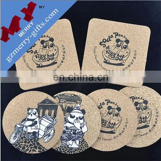 Custom shape blank pure cork coaster wholesale