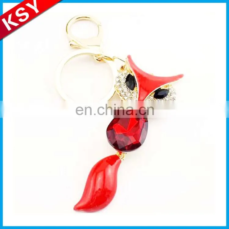 Professional Production Superior Quality Aries Keychain Rhinestone Wristlet Tassel House Animal Shaped Keyrings