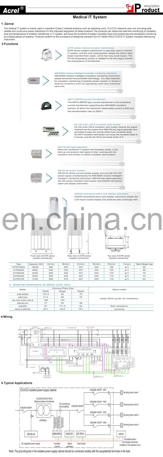 Isolated Power Monitor System for Hospital Isolated monitoring device