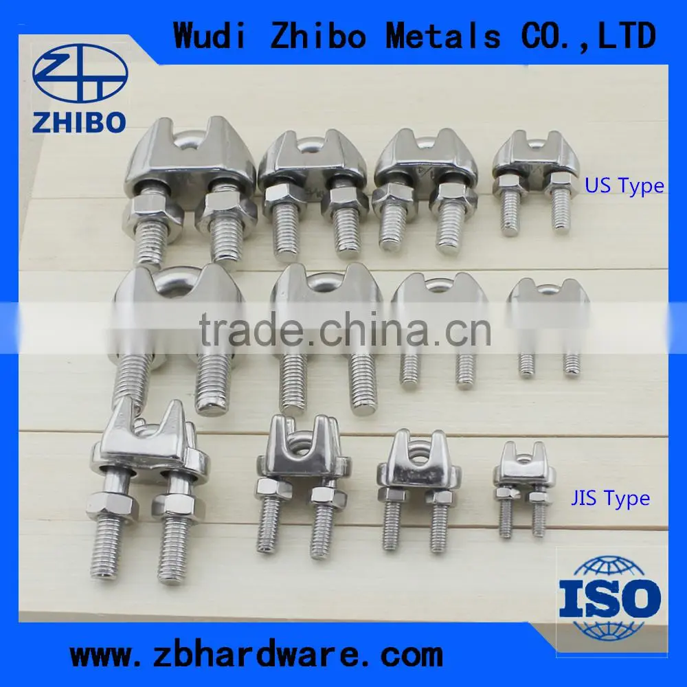 AISI316 AISI304 Stainless Steel DIN741 US/JIS Type Adjustable Wire Rope Clips M2-M32
