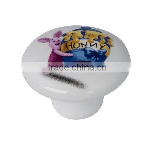 flower Ceramic knob use for furniture in white colour