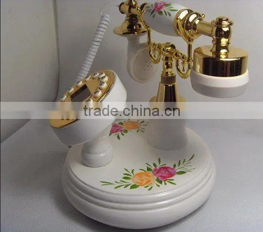corded desk antique wooden telephone