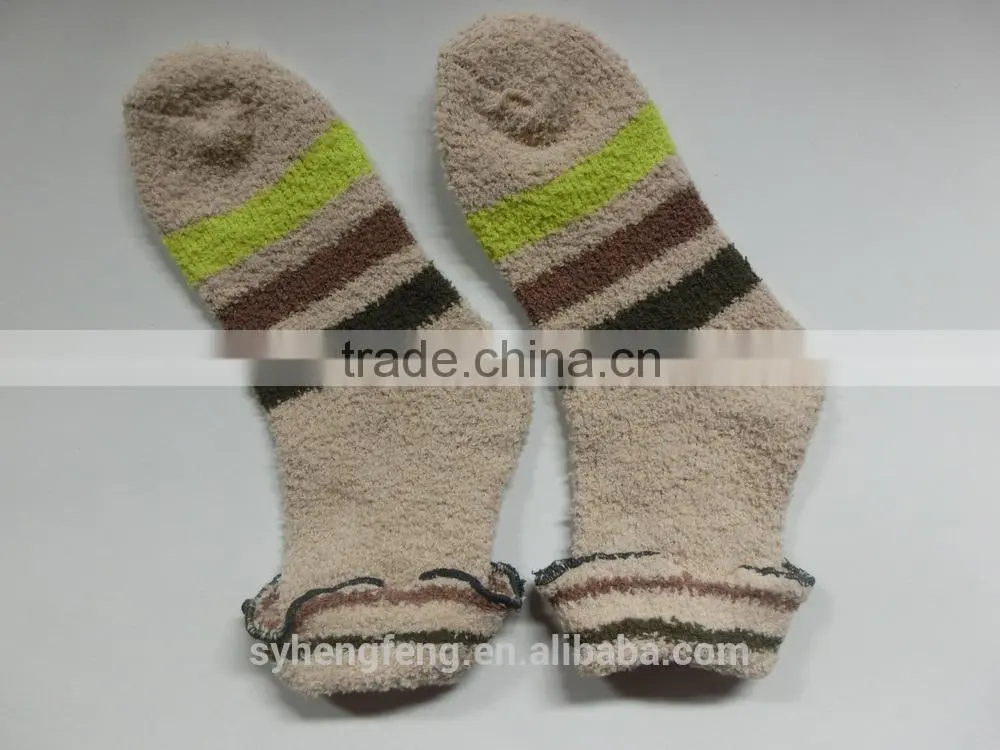 Winter long printed cotton velvet room socks