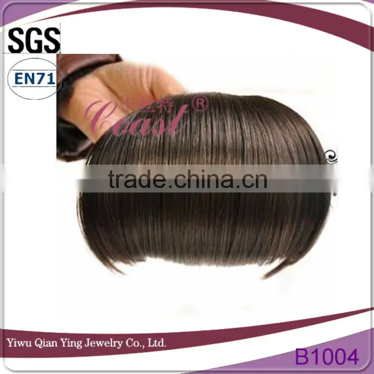 fashion girl synthetic clip natural hair neat bangs