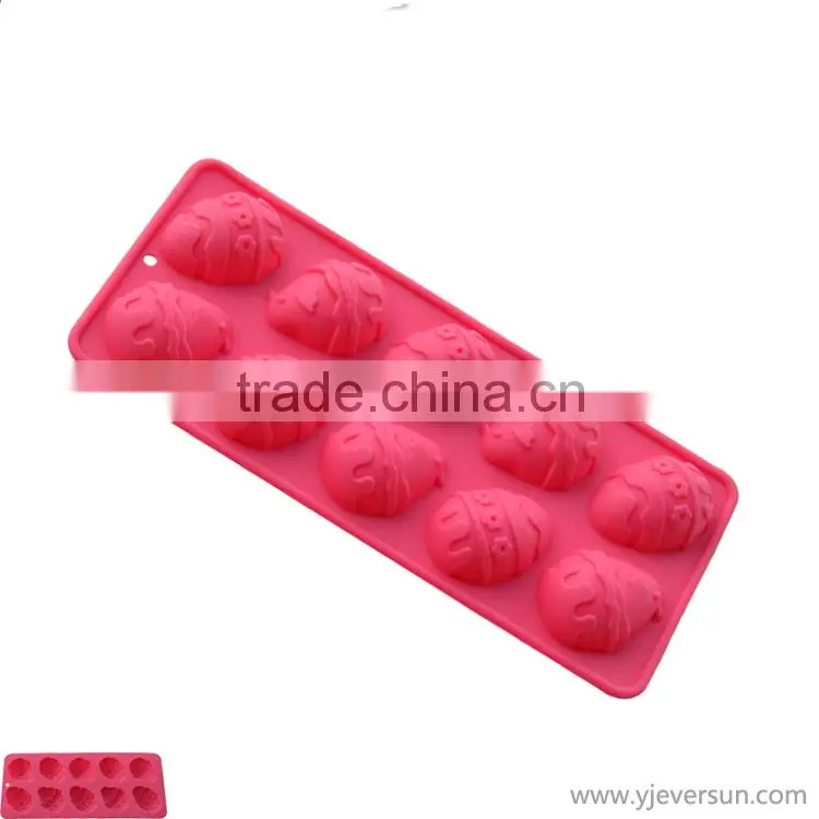 2015 hot 10 cavities Christmas series silicone baking moulds cookie moulds Easter egg shapes molds