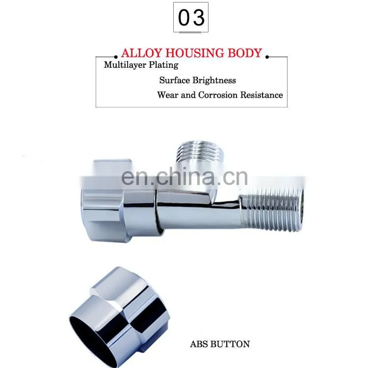 Best 90 Degree Chrome Plated 1/2*3/8 3 way Brass Angle Valve For Kitchen