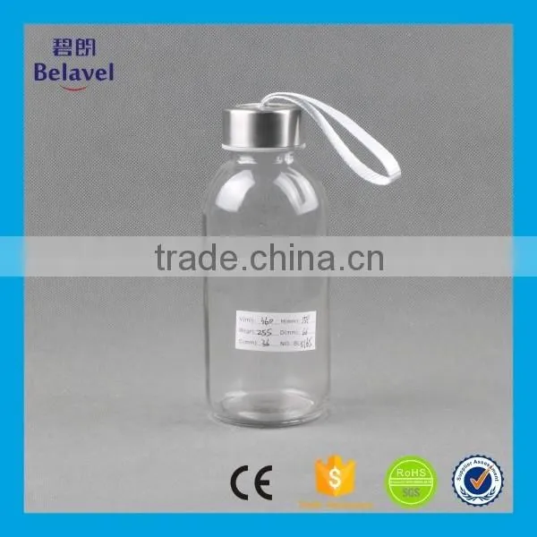 Factory supply 17oz 500ml glass bottle with cap glass sport water bottle