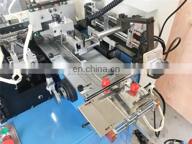 WS586 WING SINGA Automatic multi functional ribbon polyester satin fabric label cutting and folding machine with end mitre fold