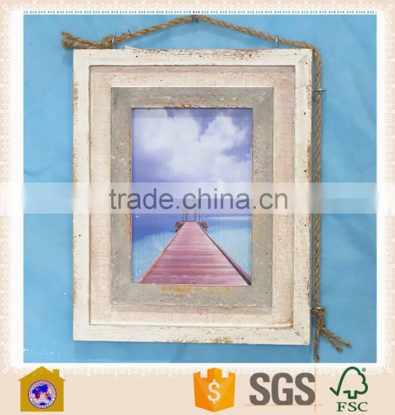 cheap vintage shabby chic hanging wooden photo frame wholesale for home decor. HW15A00561