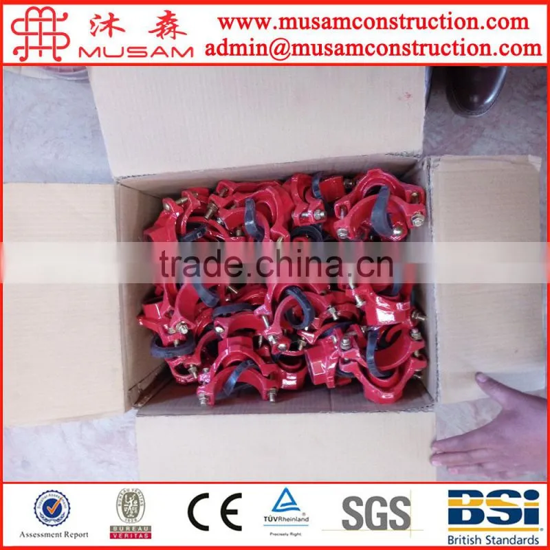 Fm ul approved ductile cast iron pipe coupling grooved/mechanical joint outlet and grooved fittings/grooved fittings mech