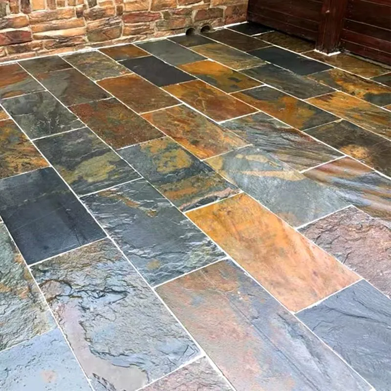 In what scenarios are rust-colored slate tiles used? Where are the high-quality manufacturers locate