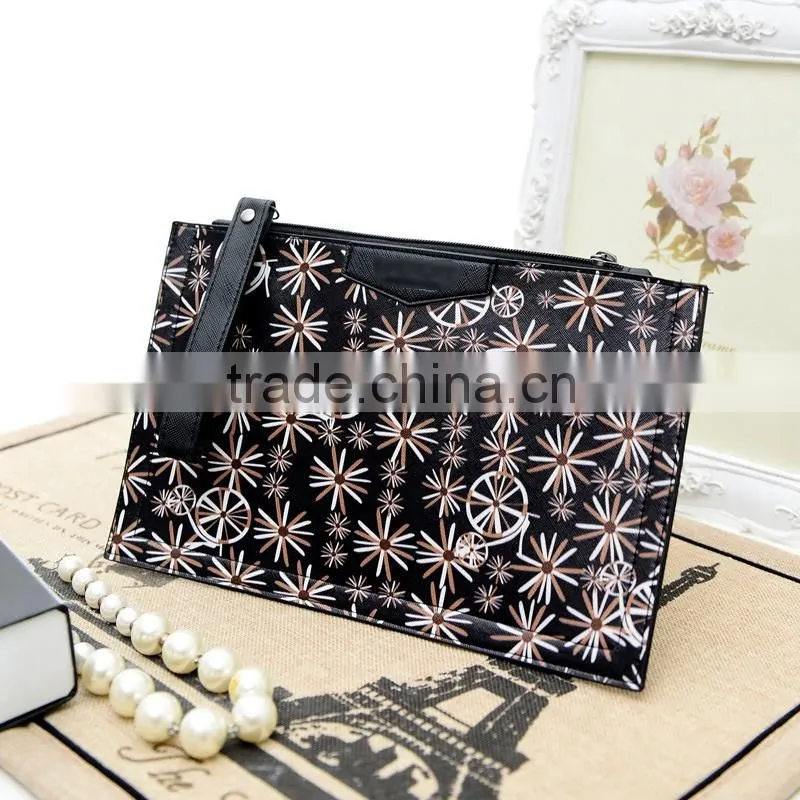 Flower printed leather handbags wholesale ladies tote bag direct buy china lady handbag