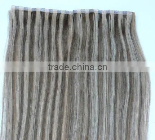 Wholesale Top Quality 22" Brazilian Virgin hair tape hair extensions,skin pu weft