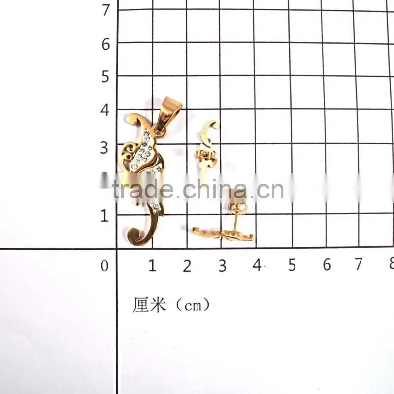 German Stainless Steel Jewelry Gold Plated Fashion Jewelry Sets