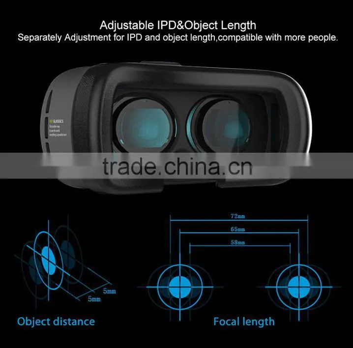 vr box virtual reality glasses 2.0 vr box Support 3D Movie with game controller
